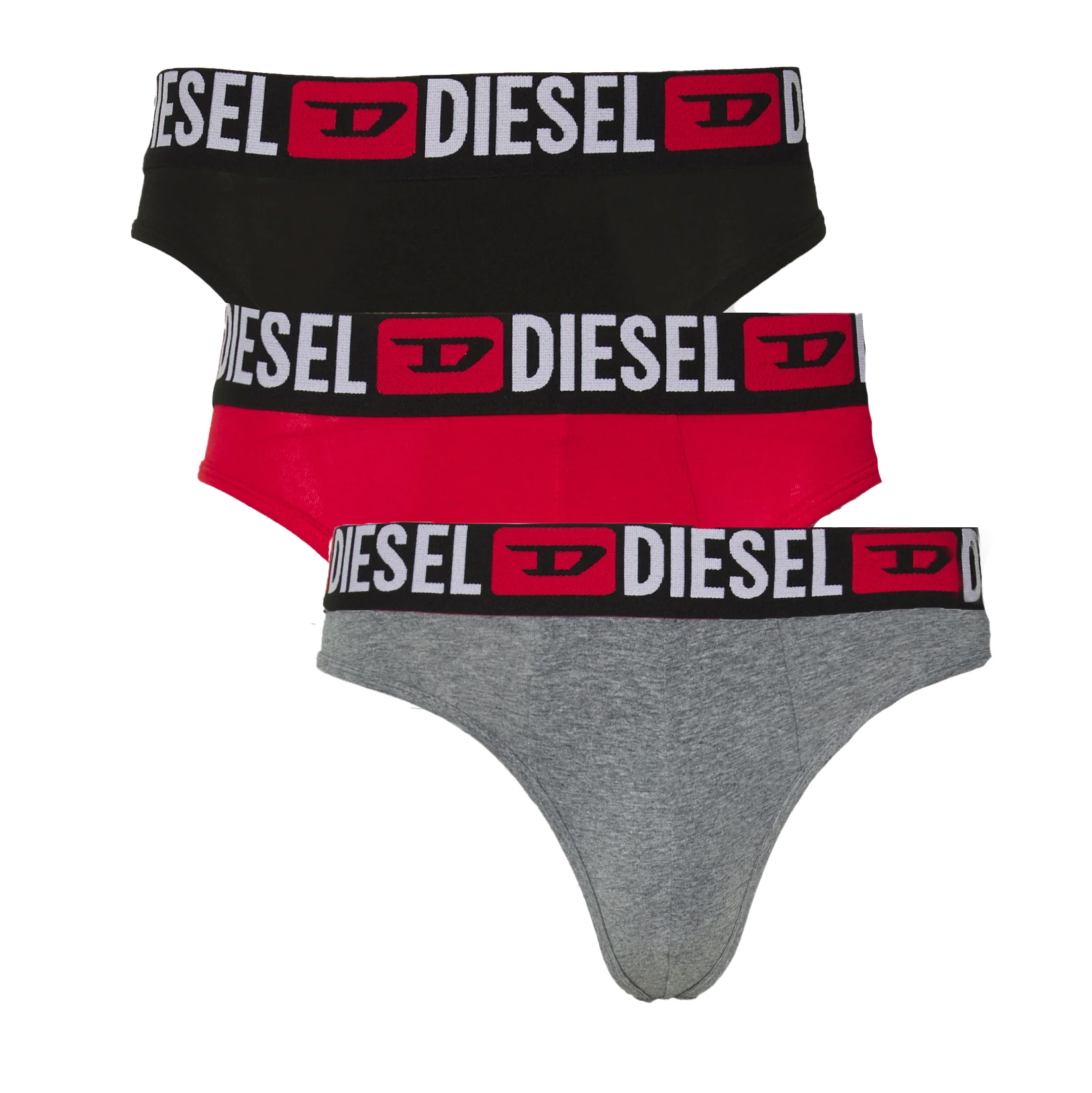 Diesel Herenstring Rick zwart-rood-grijs