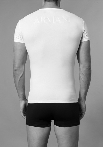 Armani T-shirt Mega logo print wit