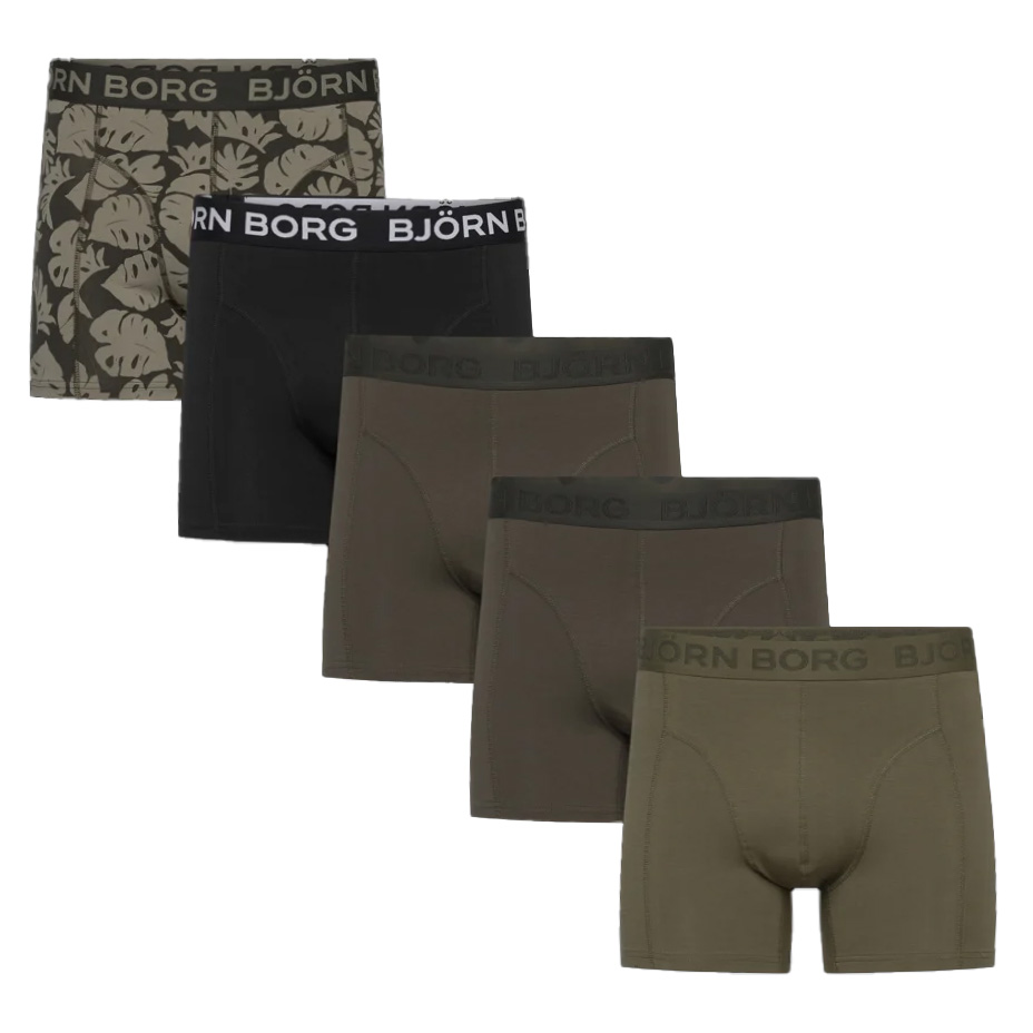 Bjorn Borg boxershorts  5-pack cotton stretch groen - zwart 