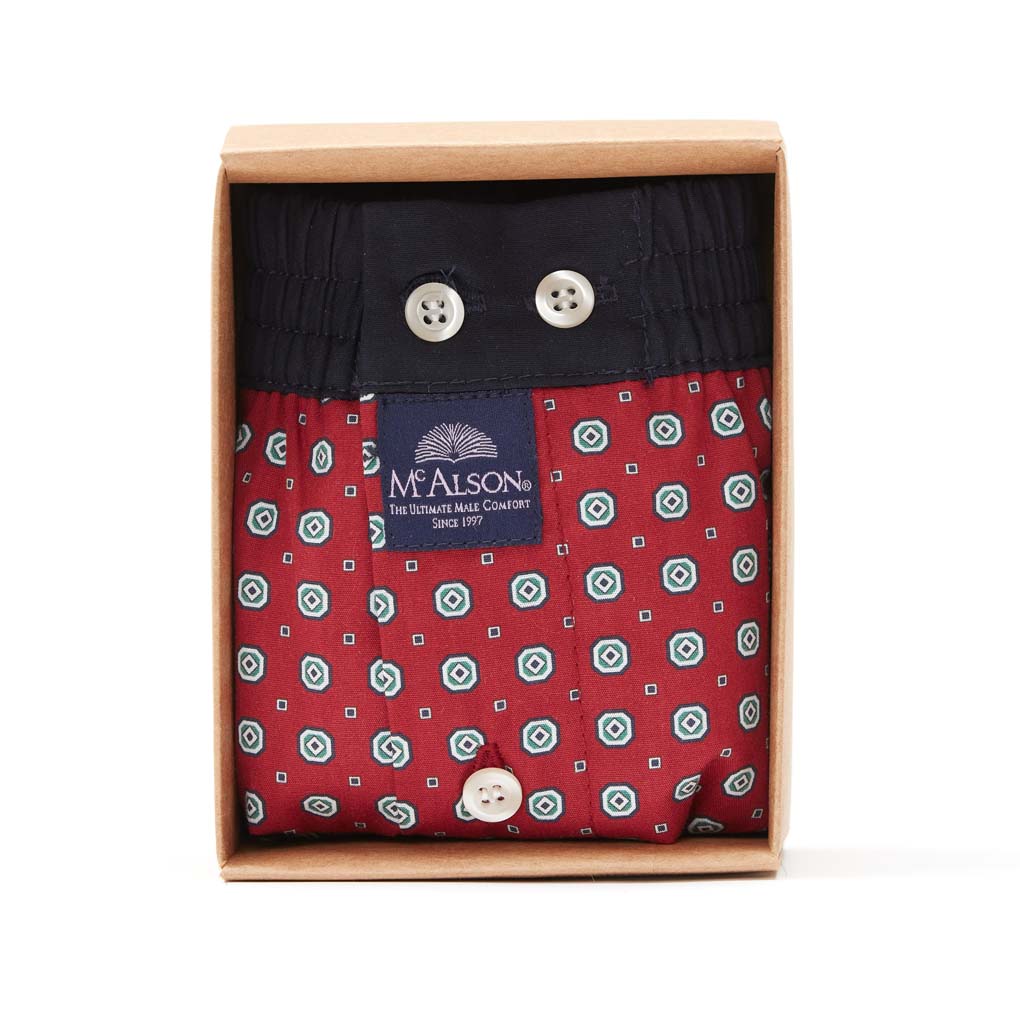 Mc Alson boxer bordeaux met print