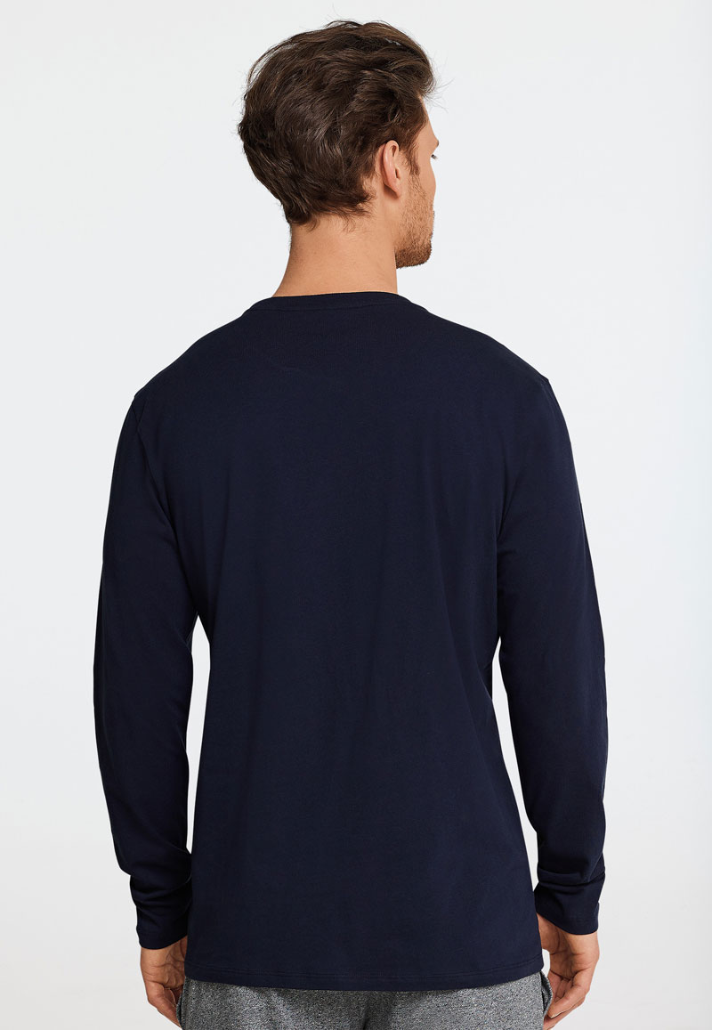Schiesser Pyjamashirt ronde hals lange mouw