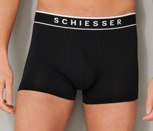 Schiesser boxershorts zwart 95-5 3-pack voorkant