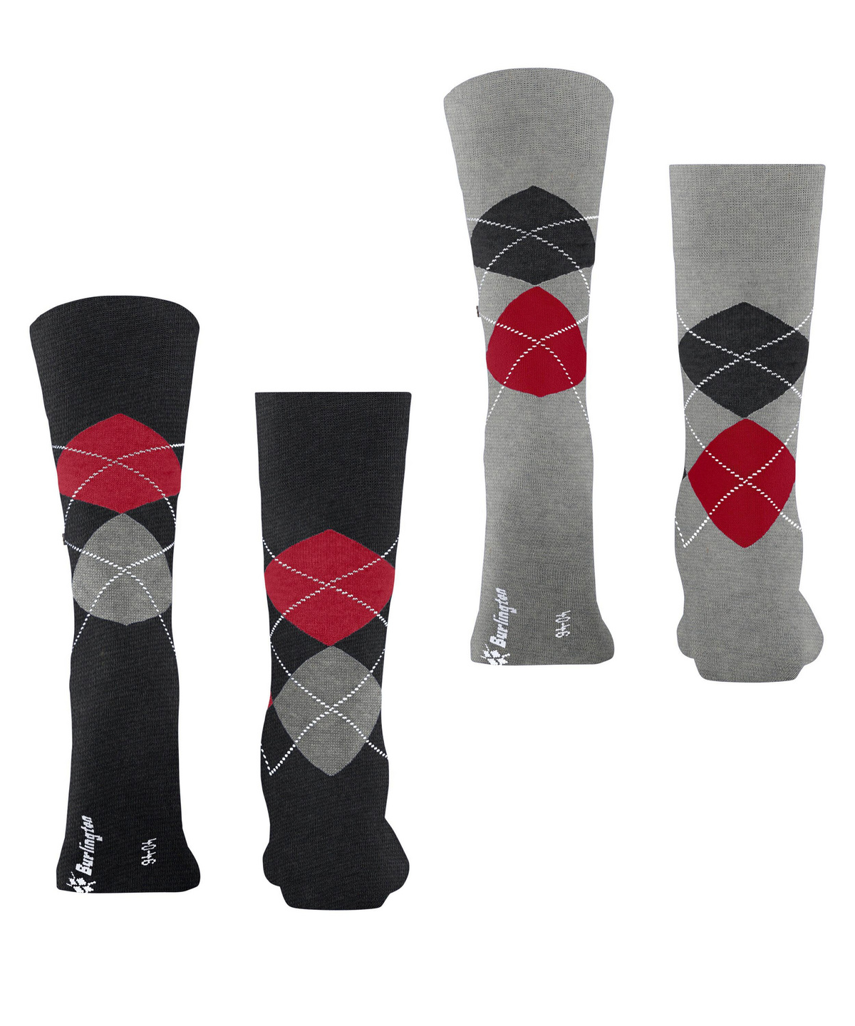 Everyday Argyle heren sokken 2-paar antraciet-grijs 
