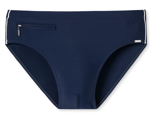 Schiesser zwemslip met rits blauw