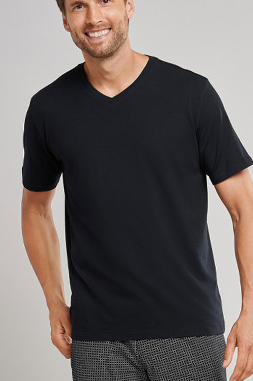 Schiesser-zwart-shirts-vhals