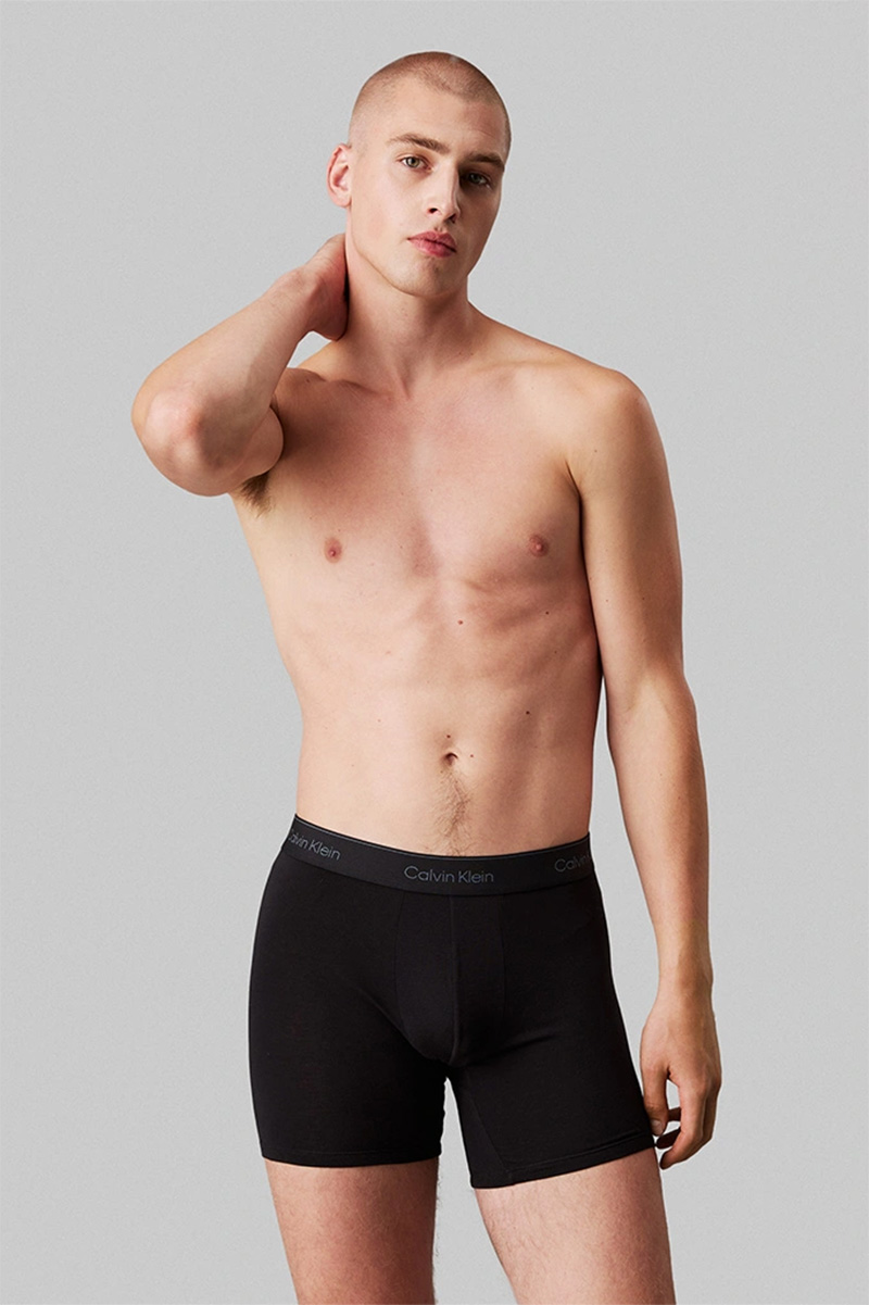 Calvin Klein Icon Boxershort lang blue-zwart 3-pack  