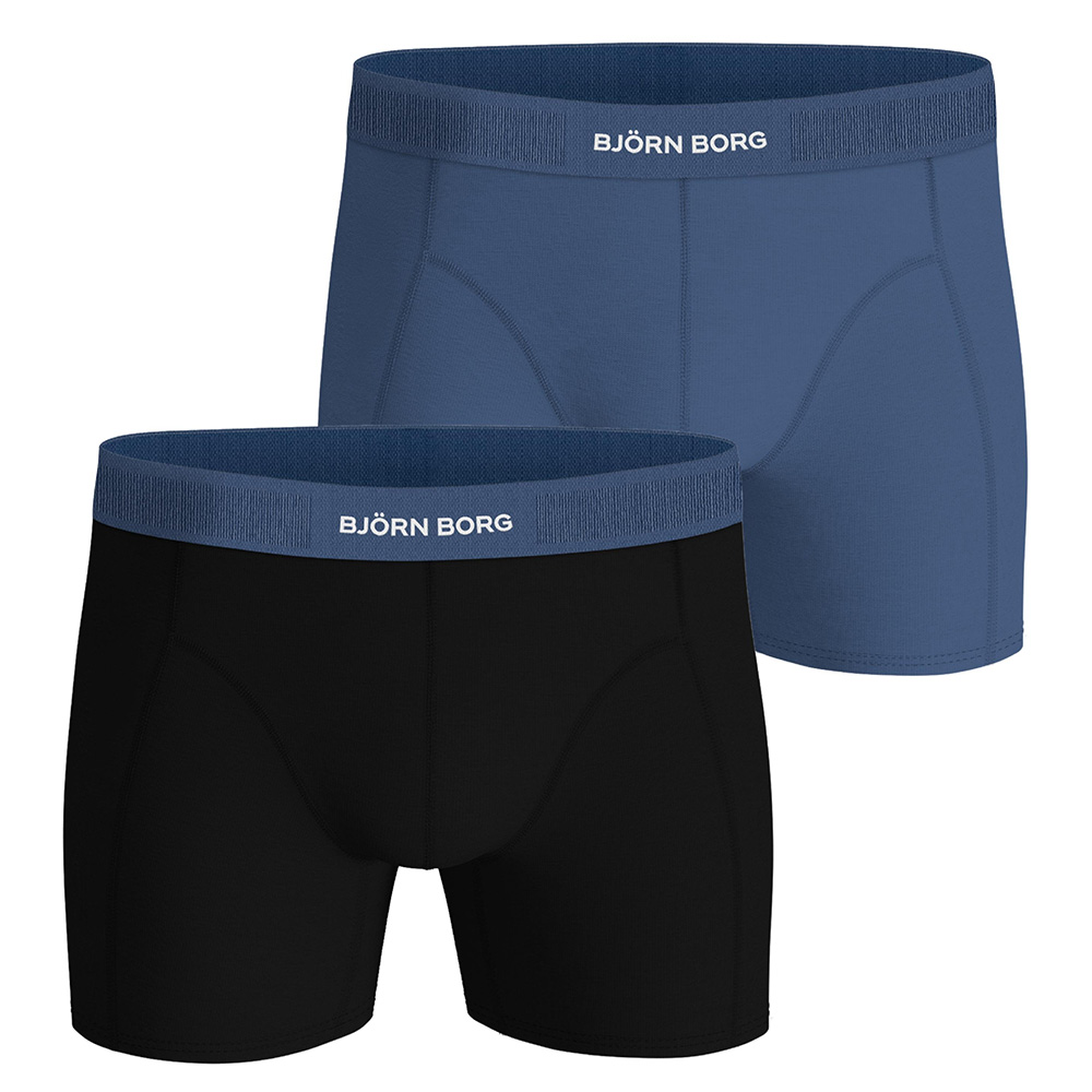 Bjorn Borg Boxershort premium cotton 2-pack blauw-zwart