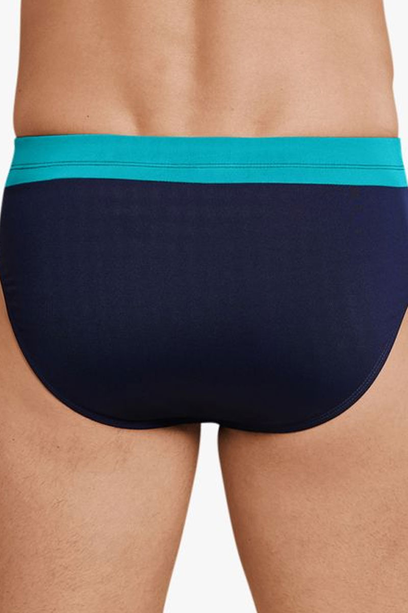 Schiesser Zwemslip blauw met ritszakje