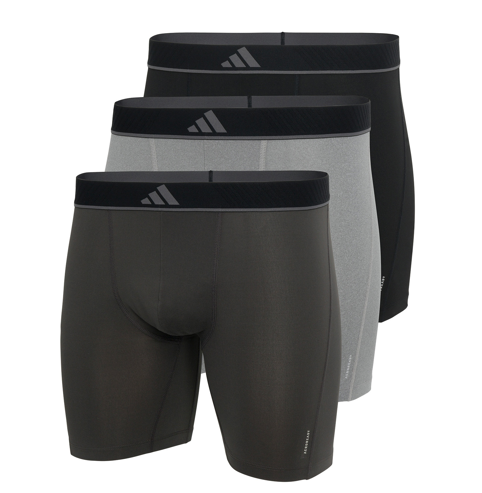 Adidas Boxershorts Micro flex lang 3-pack zwart grijs 