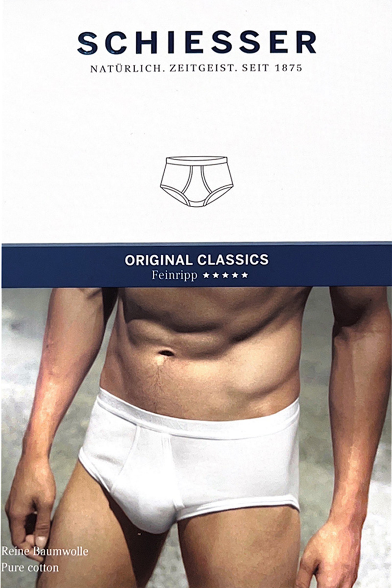 Schiesser Sportslip original 2-Pack met gulp wit