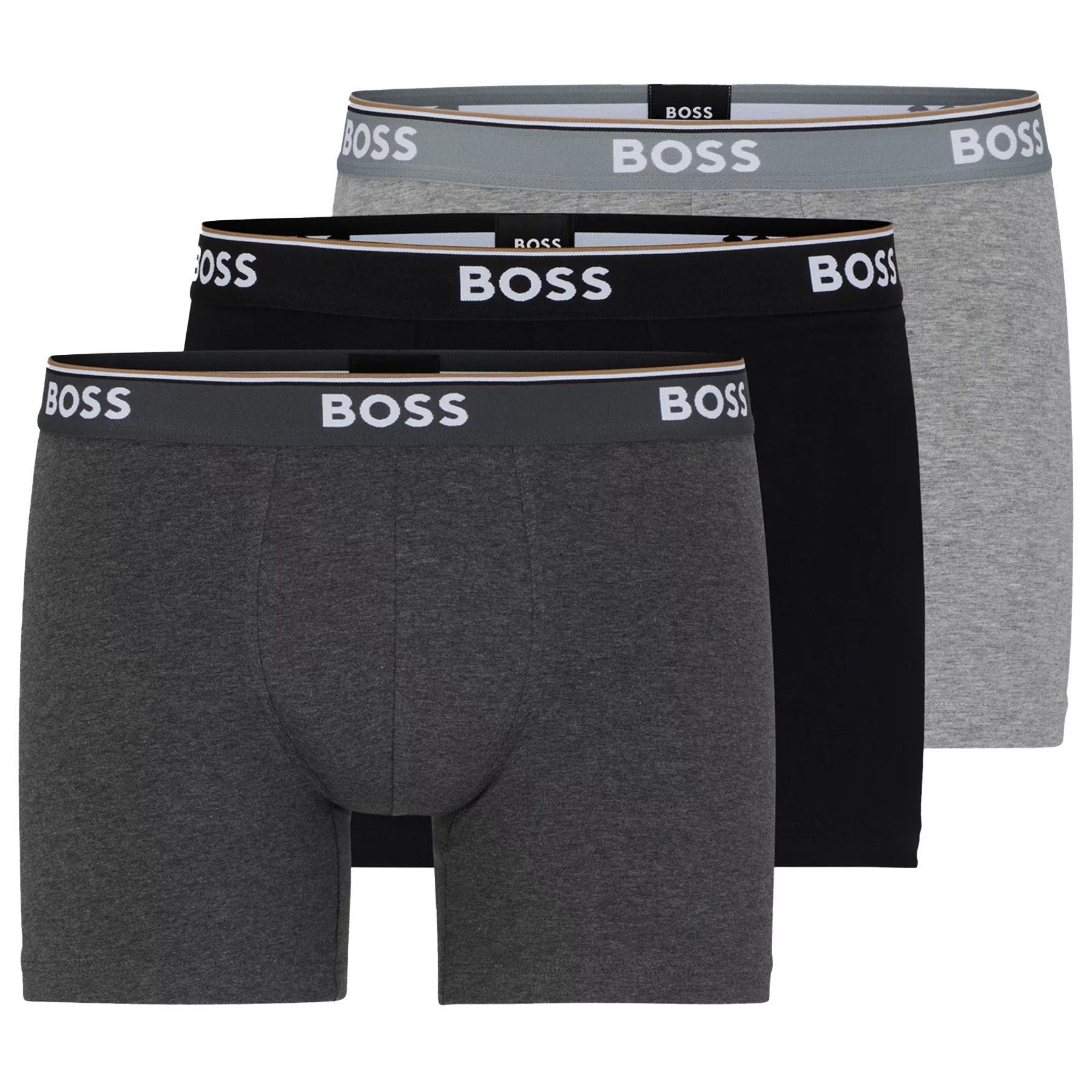 Hugo Boss boxershorts Power 3-pack zwart-antraciet-grijs