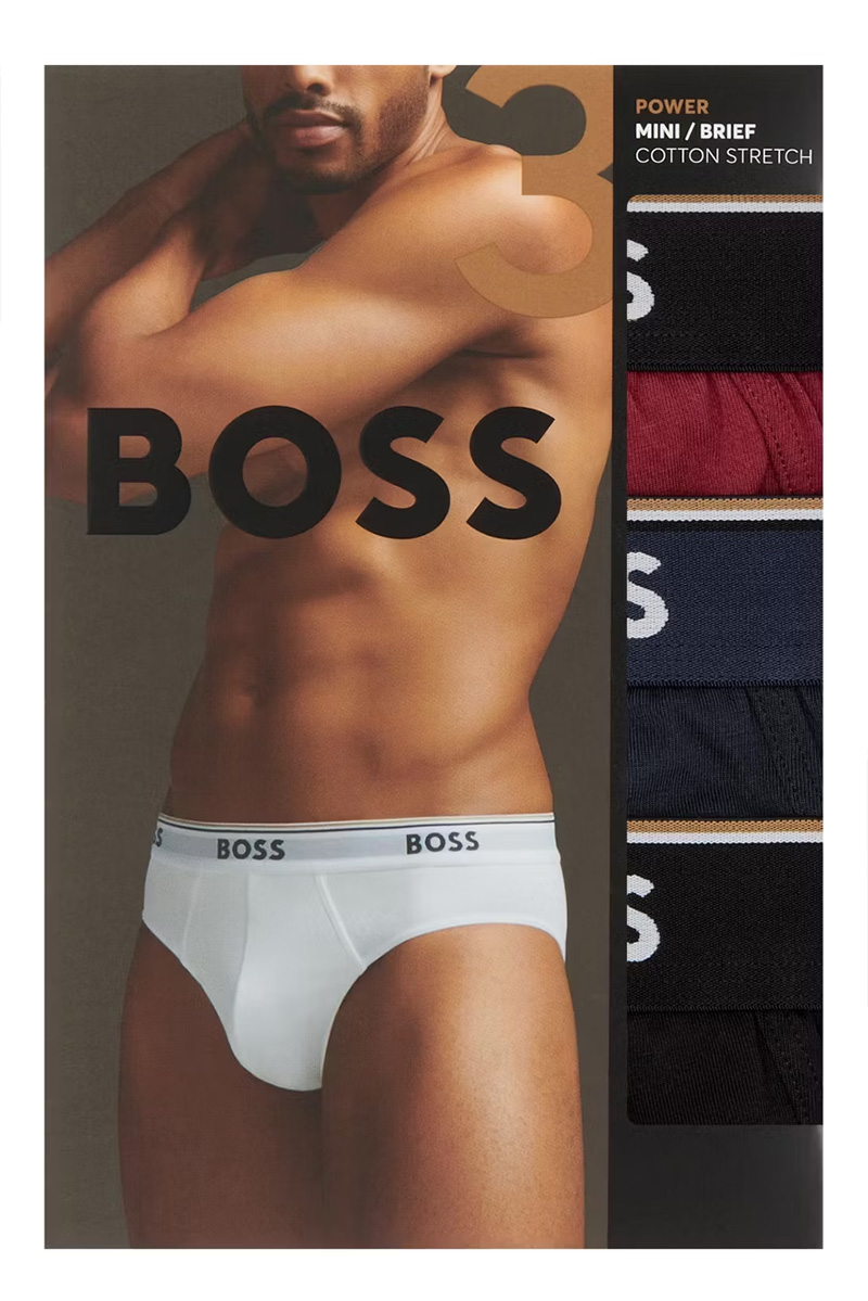 Hugo Boss mini slips Power 3 pack rood-zwart-blauw