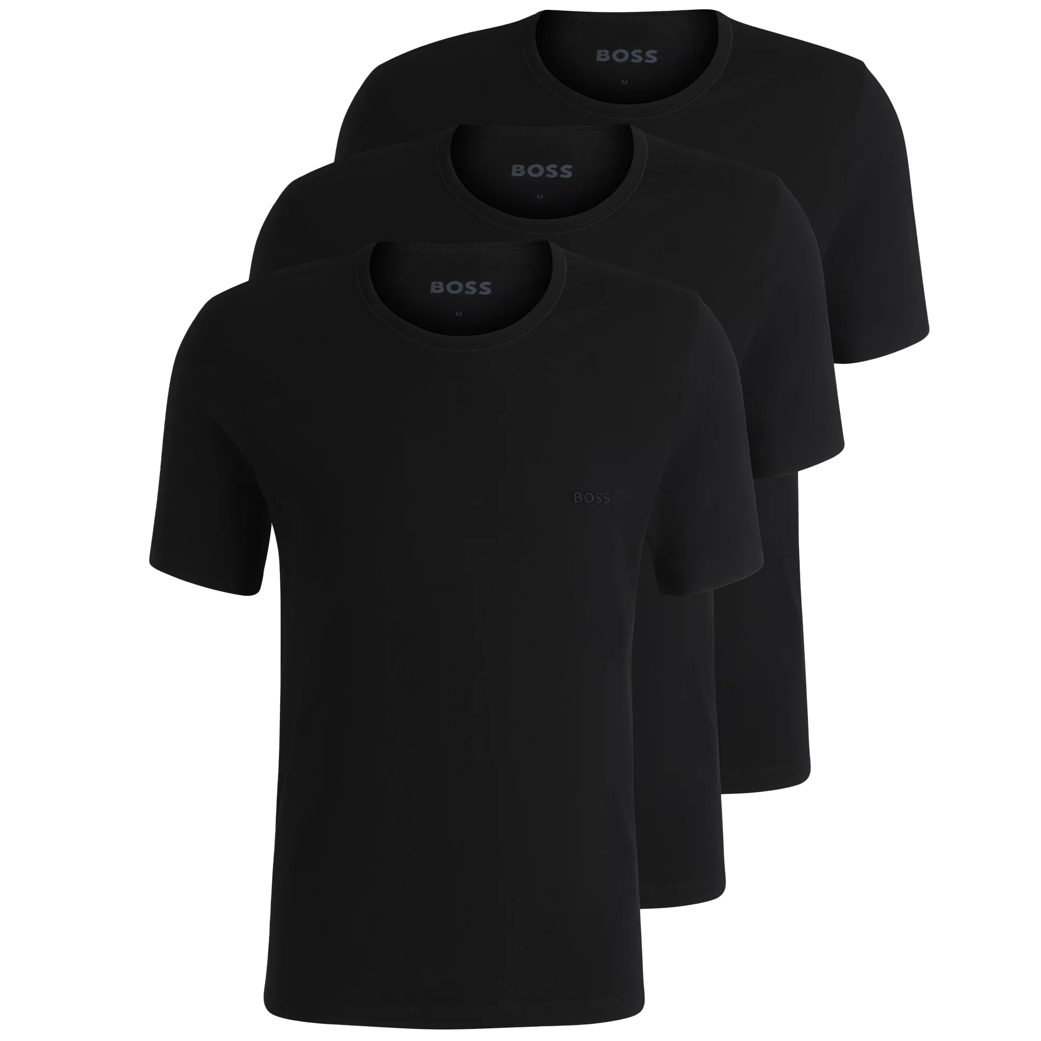 Hugo Boss T-shirt O-hals Classic 3-pack zwart