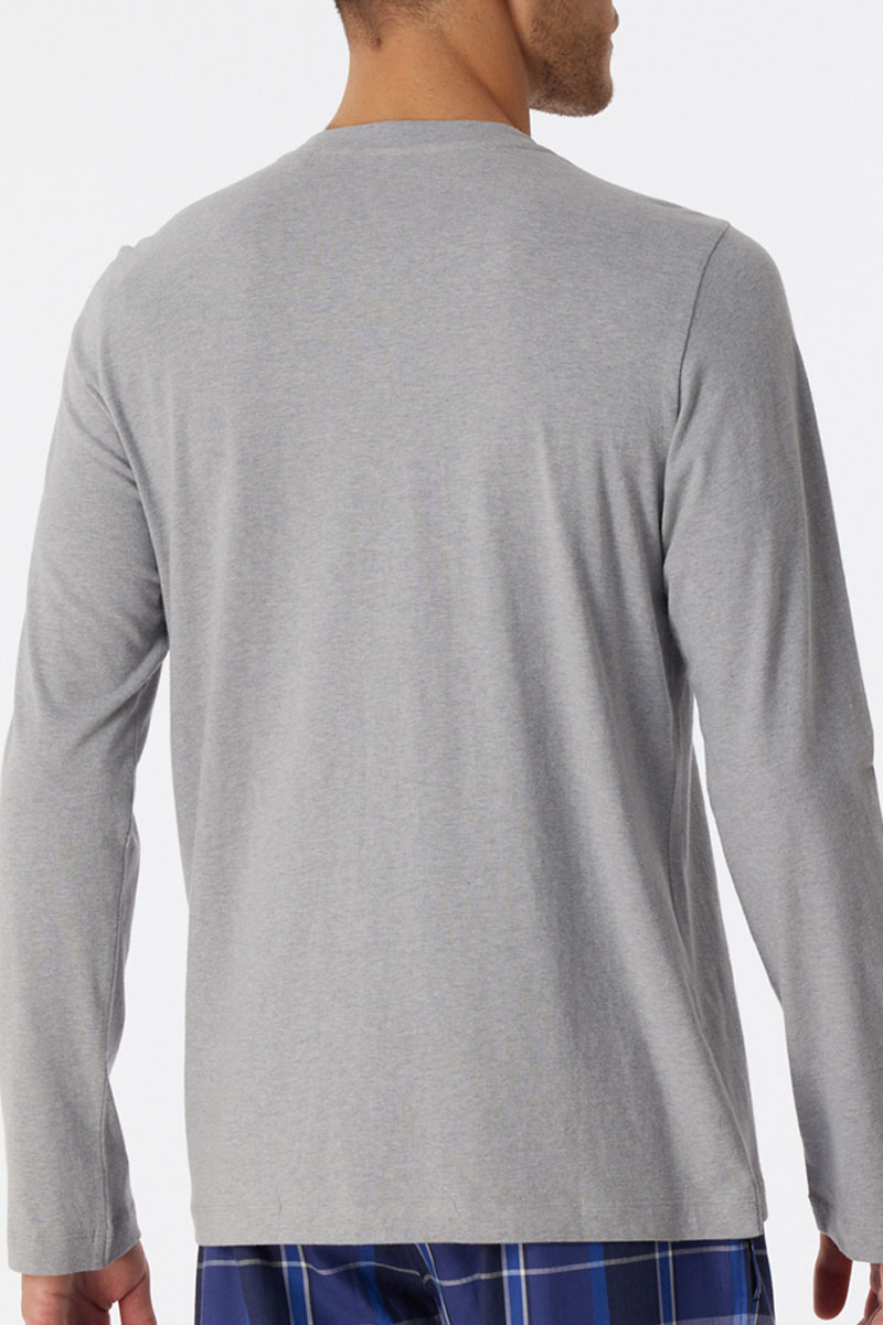 Schiesser Pyjamashirt met knoopjes grijs