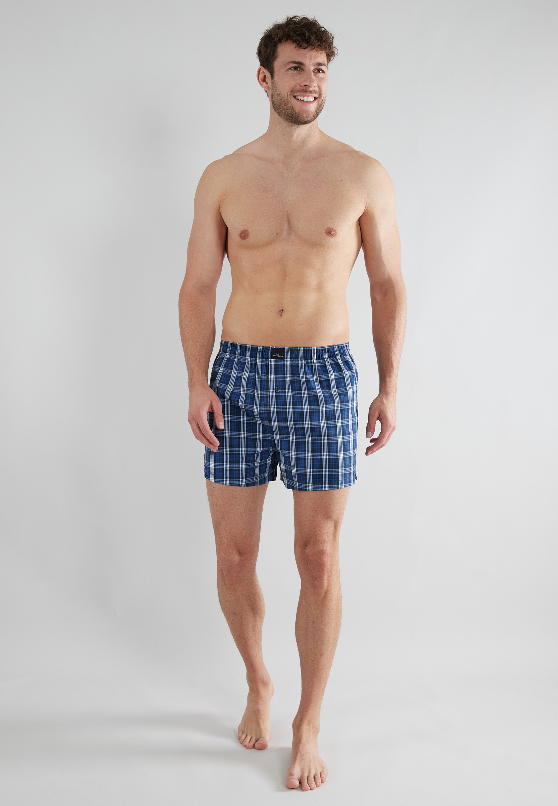 Gotzburg Boxers Clubhouse 2-pack geruit blauw