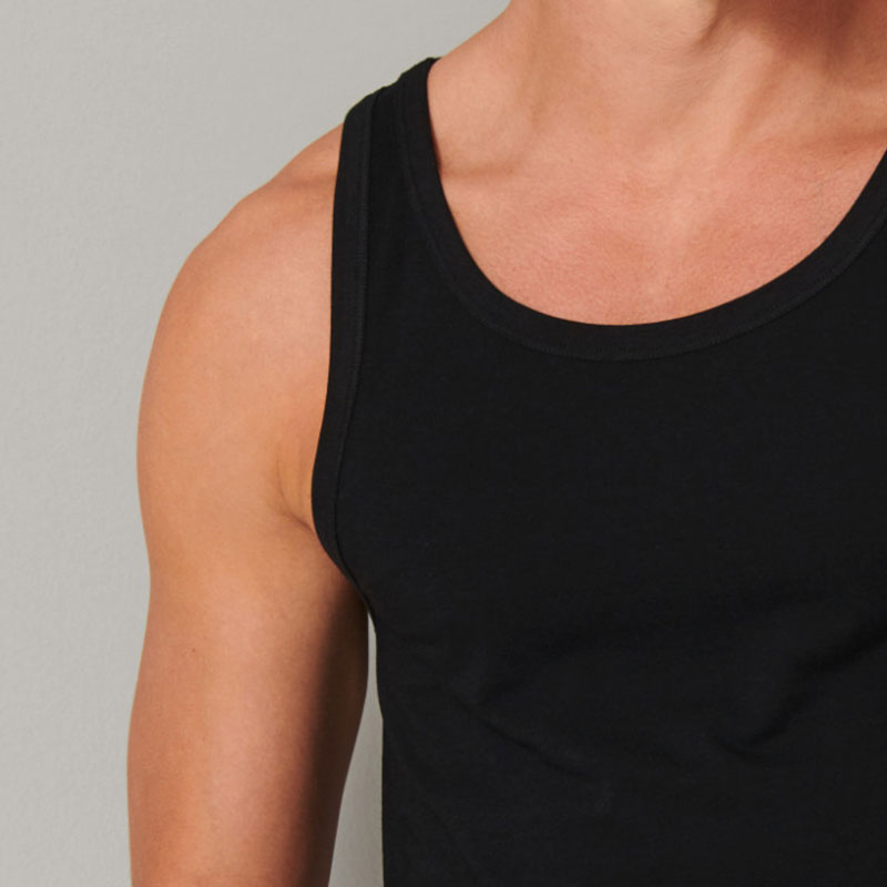 Schiesser 95-5 zwarte singlet detail