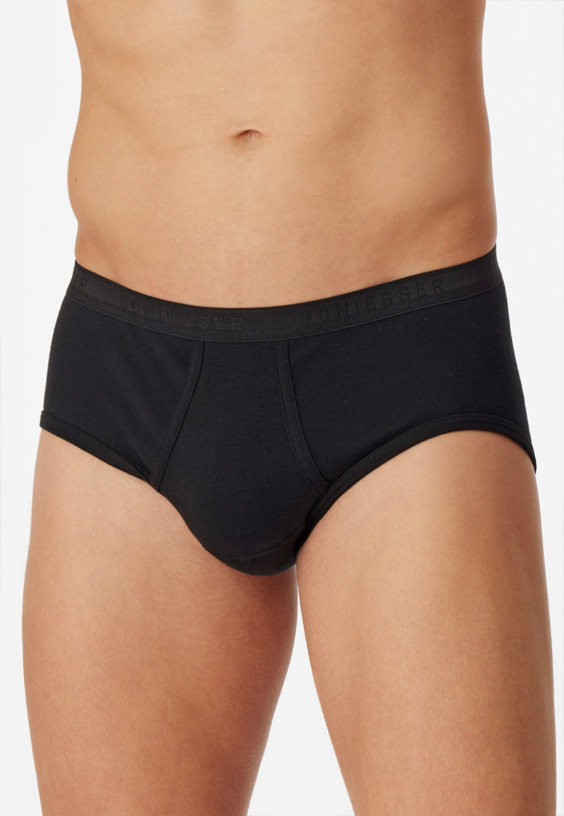 Schiesser Sportslip original 2-Pack met gulp zwart