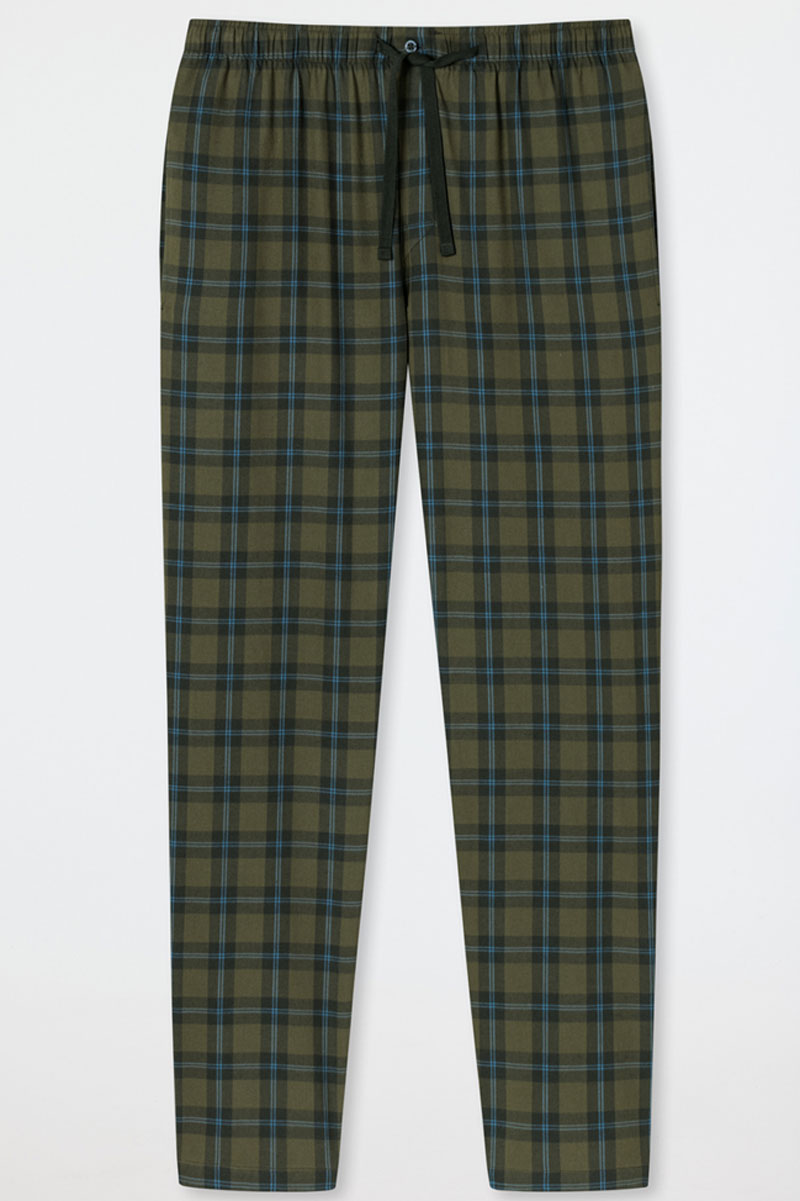 Schiesser pyjamabroek flanel groen gestreept