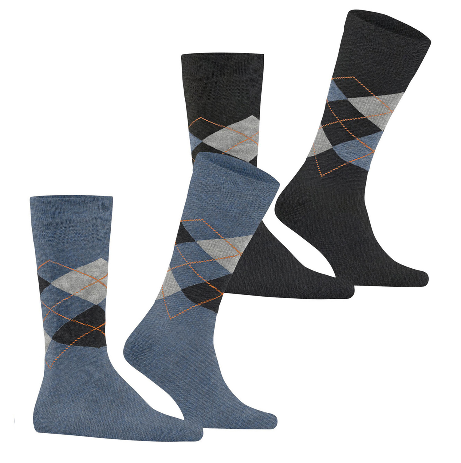 Everyday Argyle heren sokken 2-paar denim melange