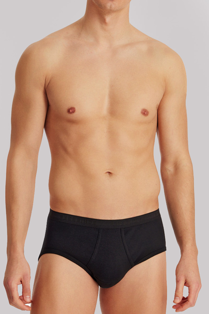 Schiesser Sportslip original 2-Pack met gulp zwart