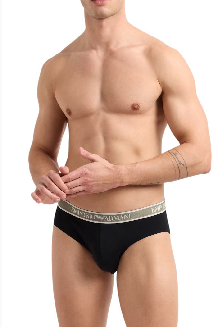 Armani 3-pack slips groen-zwart met EA print