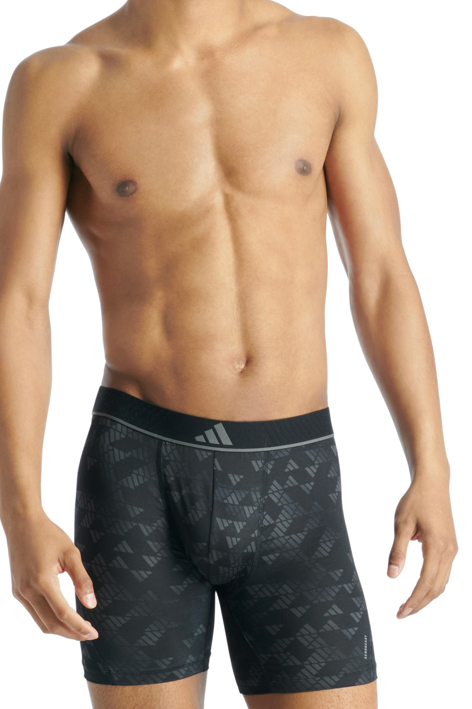 Adidas Boxershorts Micro flex lang  3-pack zwart grijs