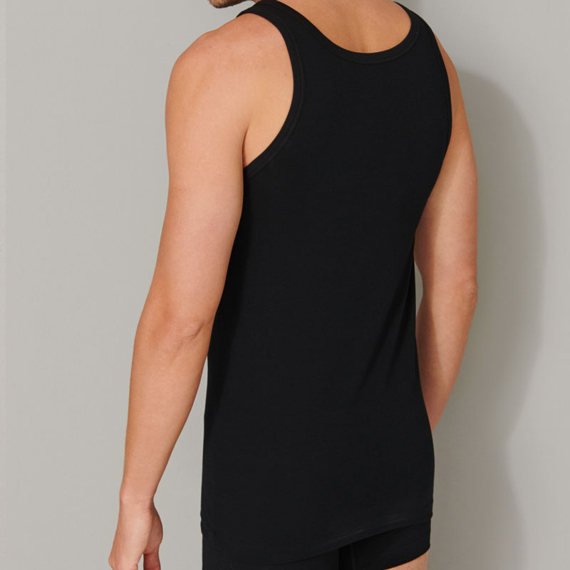 Schiesser 95-5 zwarte singlet achterkant