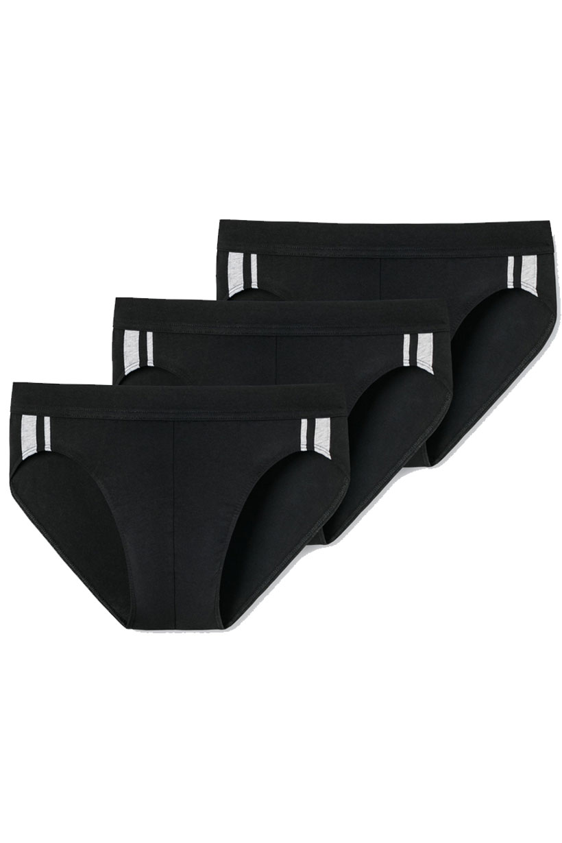 Schiesser Rio slips 95/5 met zachte band zwart 3-pack