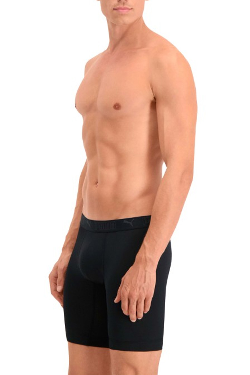 Puma Sport Boxershorts long microfiber 2-pack zwart