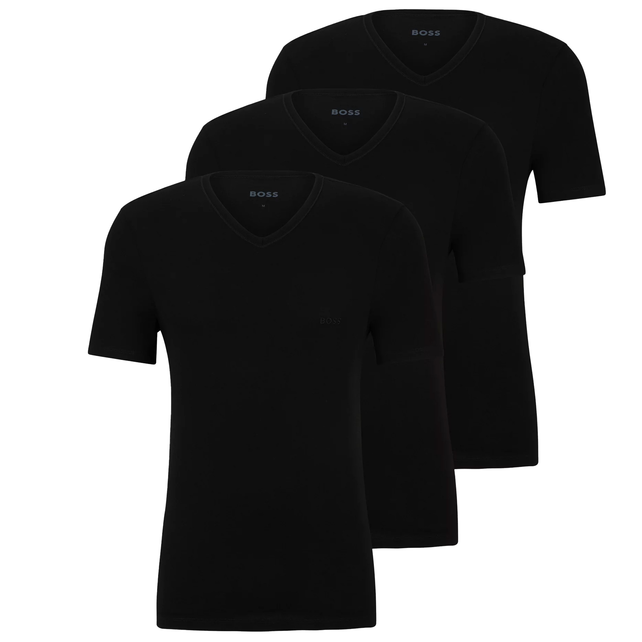 Hugo Boss T-shirt V-hals Classic 3-Pack zwart