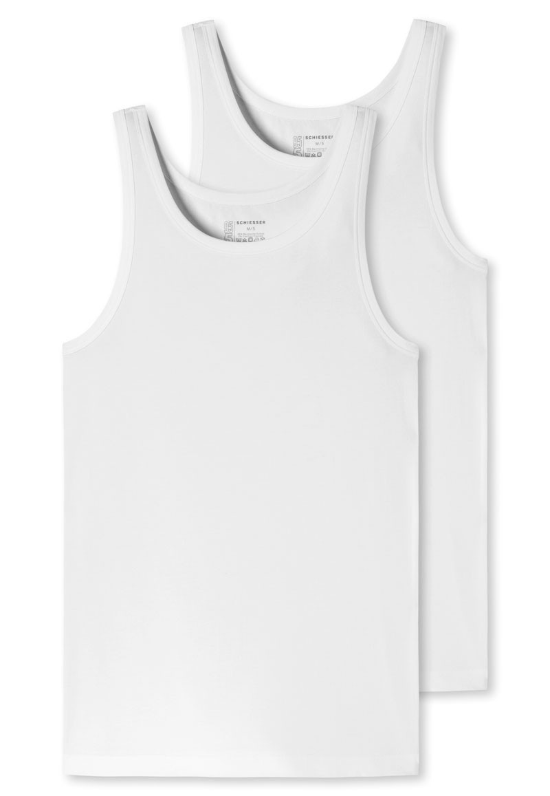 Schiesser 2-pack witte singlets 95-5 