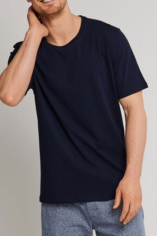 Schiesser-pyjamashirt-blauw