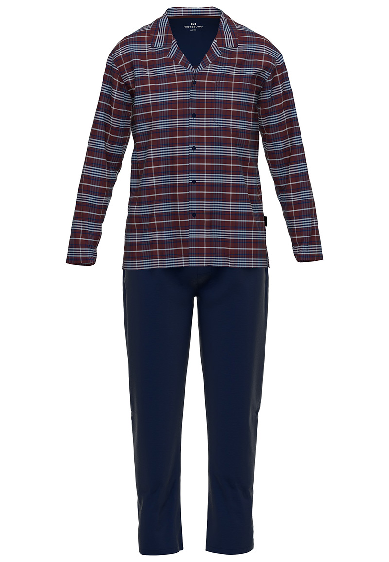Gotzburg flanelle pyjama rood-blauw