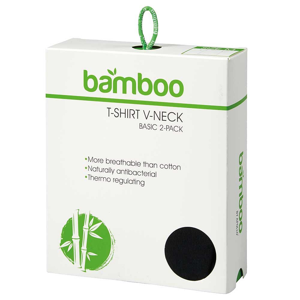 Apollo Bamboo T-shirts V-hals 4-pack zwart 