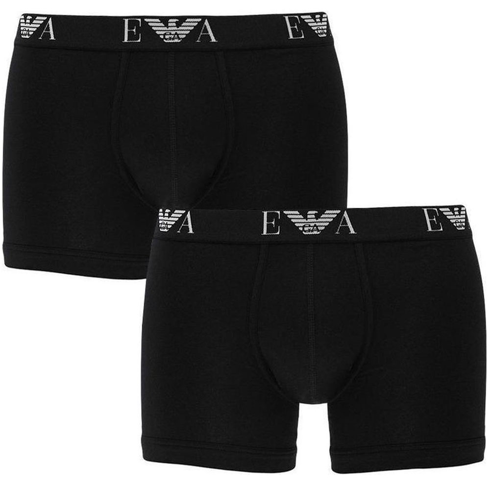 Armani Boxershorts Monogram 2-pack zwart