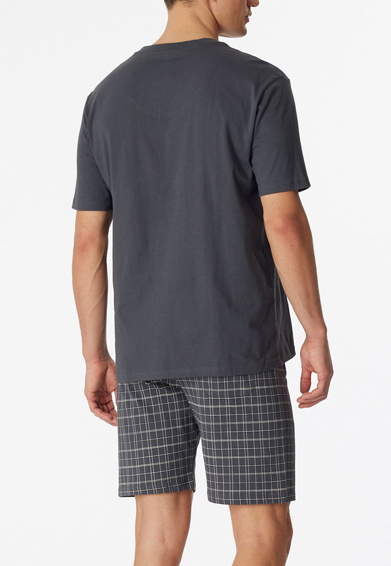 Schiesser Shortama met geruite broek