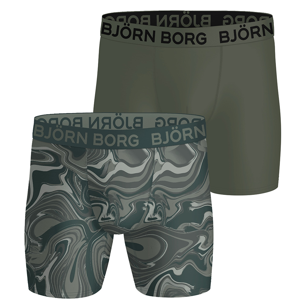Bjorn Borg Boxershorts sports microfiber 2-pack groen