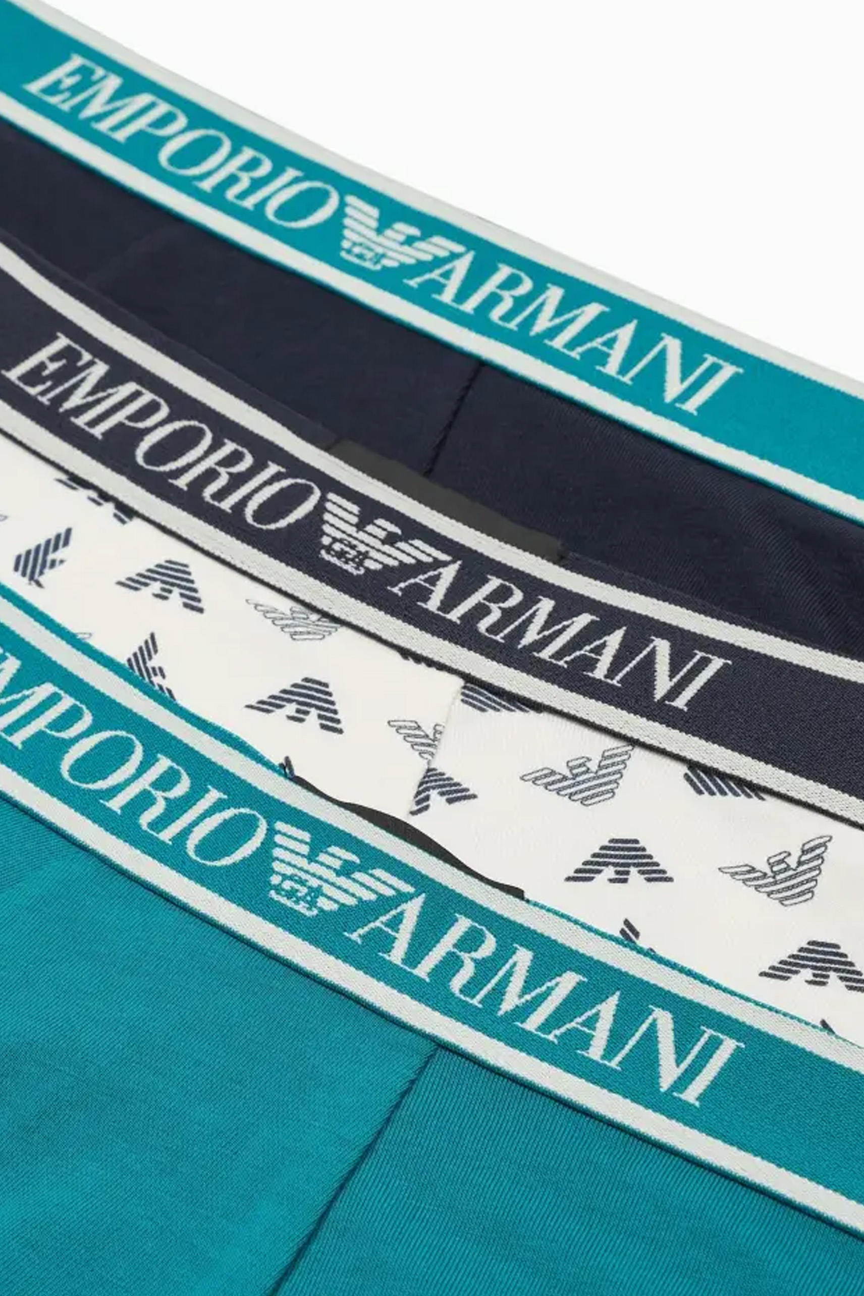Armani boxershorts 3-pack blauw-groen-wit