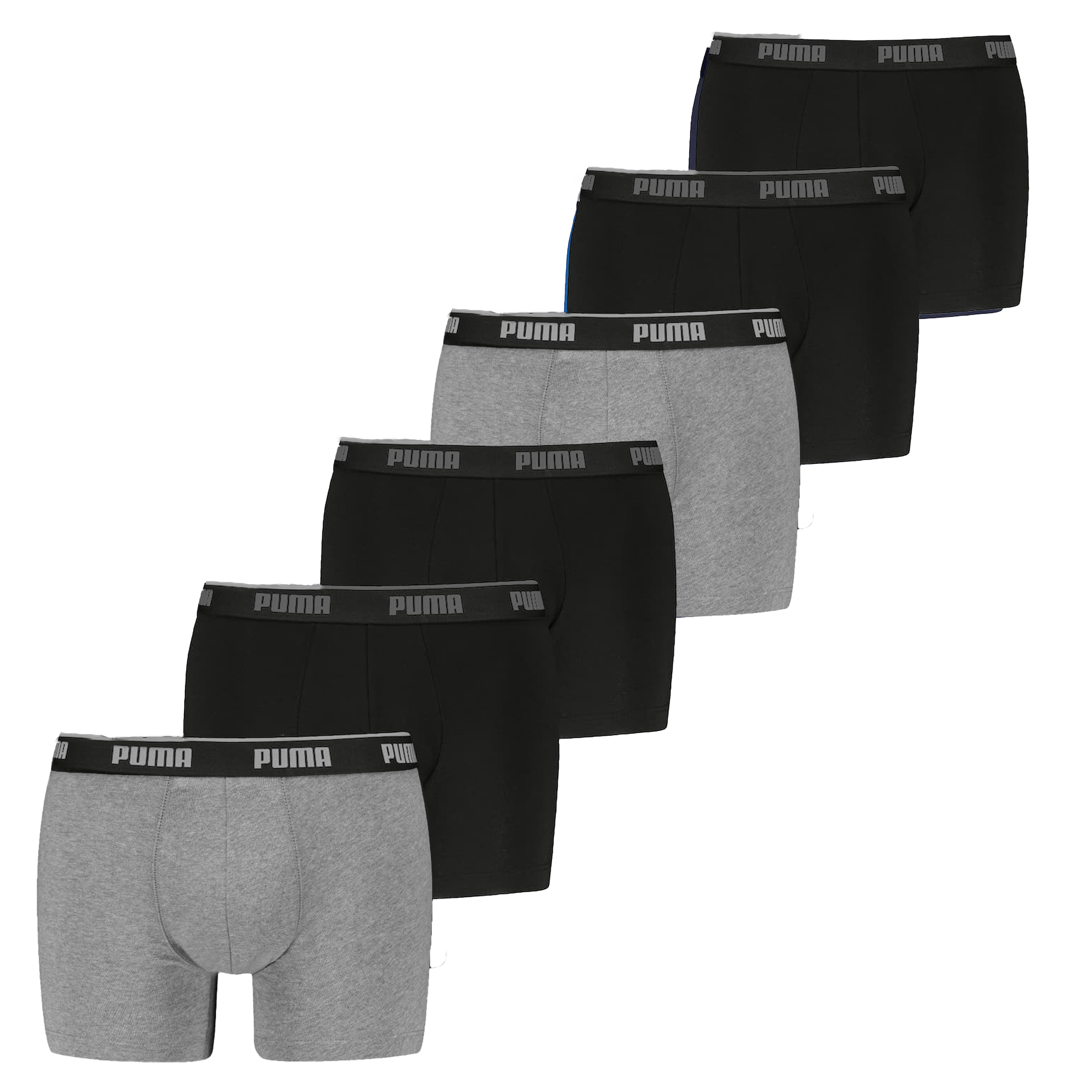 Puma Boxershorts 6-pack grijs-zwart 