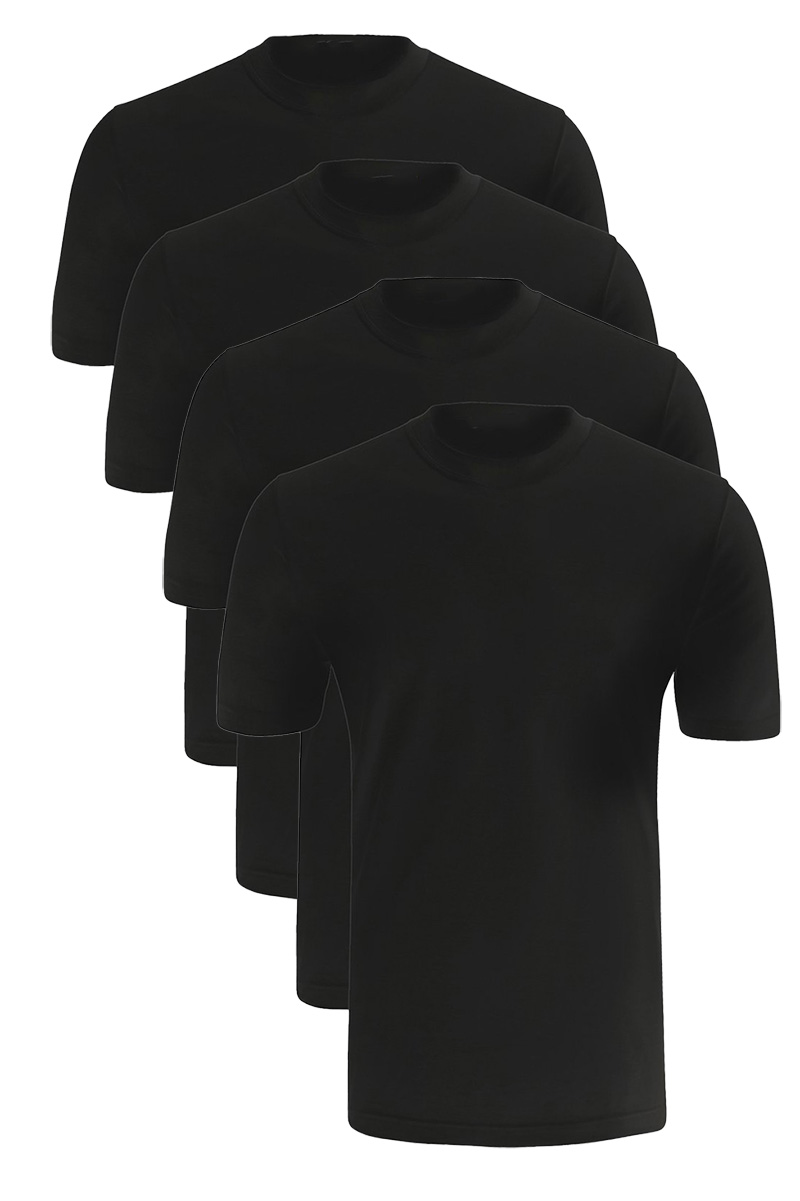 Schiesser American T-shirt 4-pack zwart