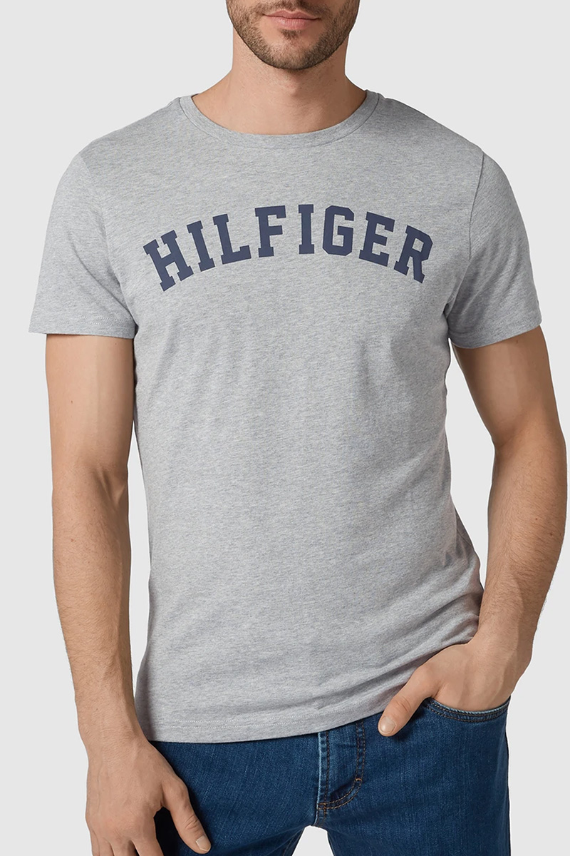 Tommy Hilfiger T-shirt met logo print grijs