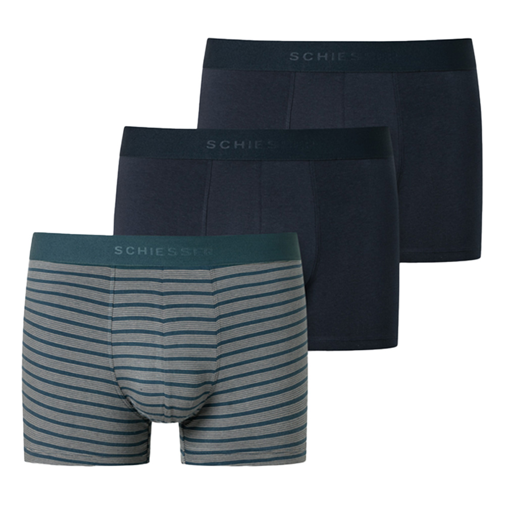 Schiesser 95/5 boxershorts 3-pack blauw  