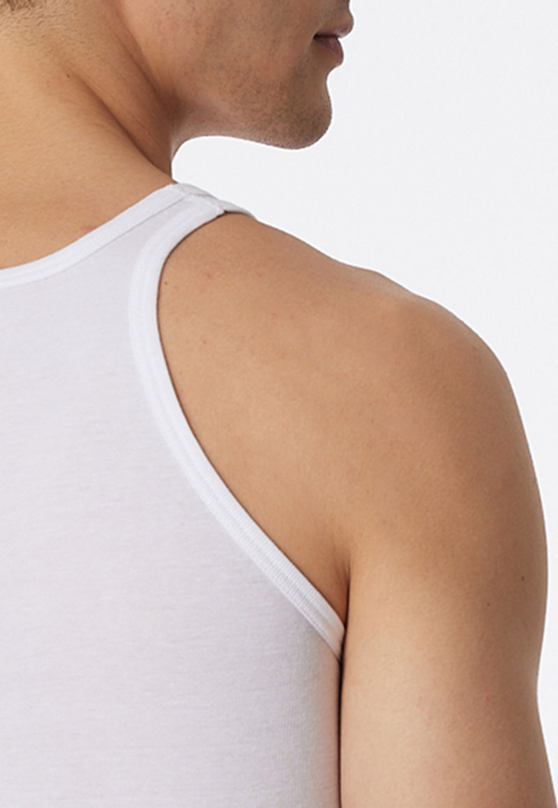 Schiesser Singlet original fijnrib wit 2-pack