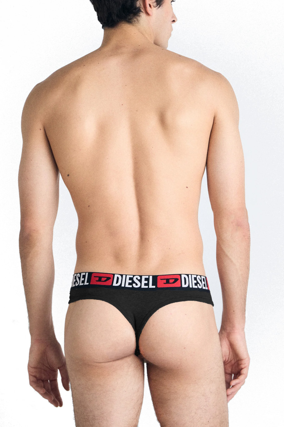 Diesel Herenstring Rick zwart-rood-grijs