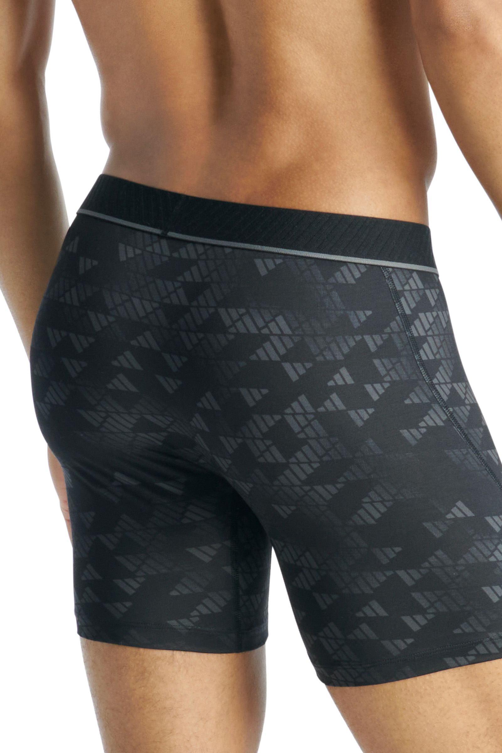 Adidas Boxershorts Micro flex lang  3-pack zwart grijs