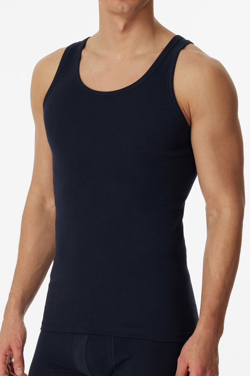 Schiesser Singlet Cotton Essential 2-pack navy