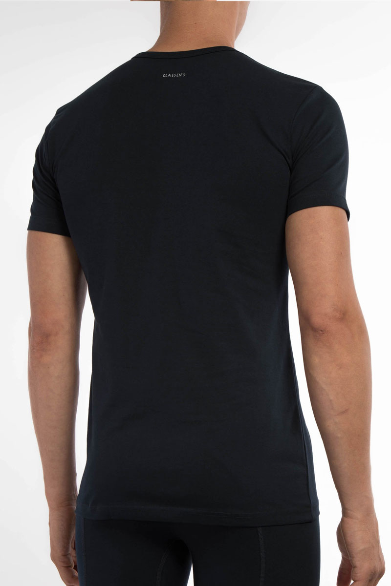 Claesens T-shirt O-hals stretch 2-pack blauw