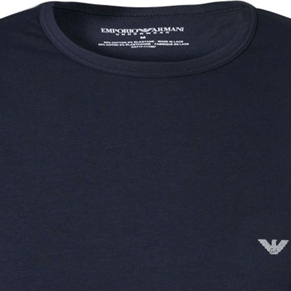 Armani blauw tshirt heren 2pack detail