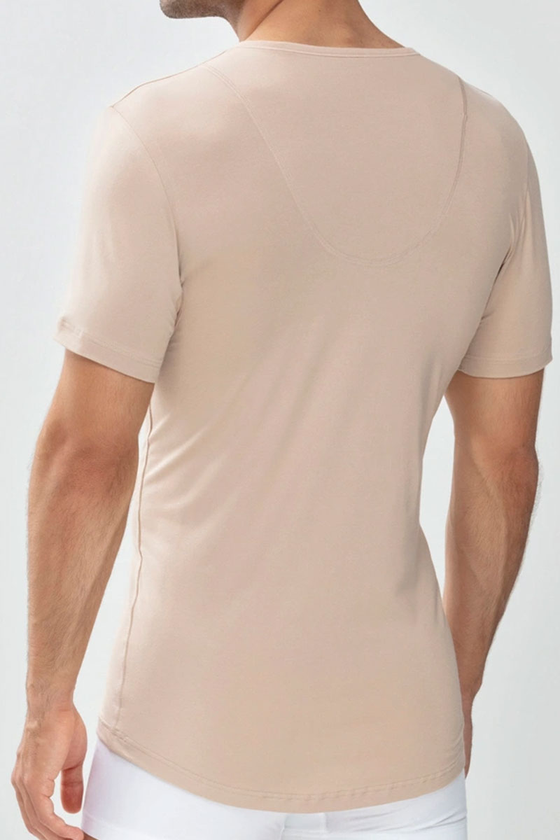 Mey dry cotton functional T-shirt V-hals beige