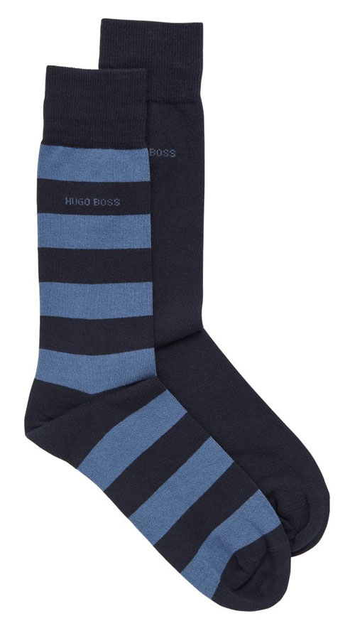 Hugo Boss heren sokken block stripe blauw